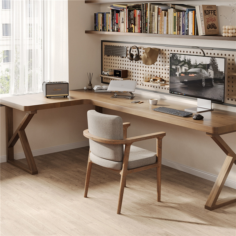 Solid Wood Corner Student Home Bedroom Wall Writing Desk Bookshelf Desktop Computer Desk L-Shaped Workbench Solid Wood Corner Student Home Bedroom Wall Writing Desk Bookshelf Desktop Computer Desk L-Shaped Workbench