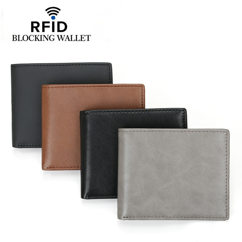 Factory Direct Sales New Anti-Theft Genuine Leather Retro Men's Wallet Cross-Border Hot Selling Thin Wallet Dropshipping