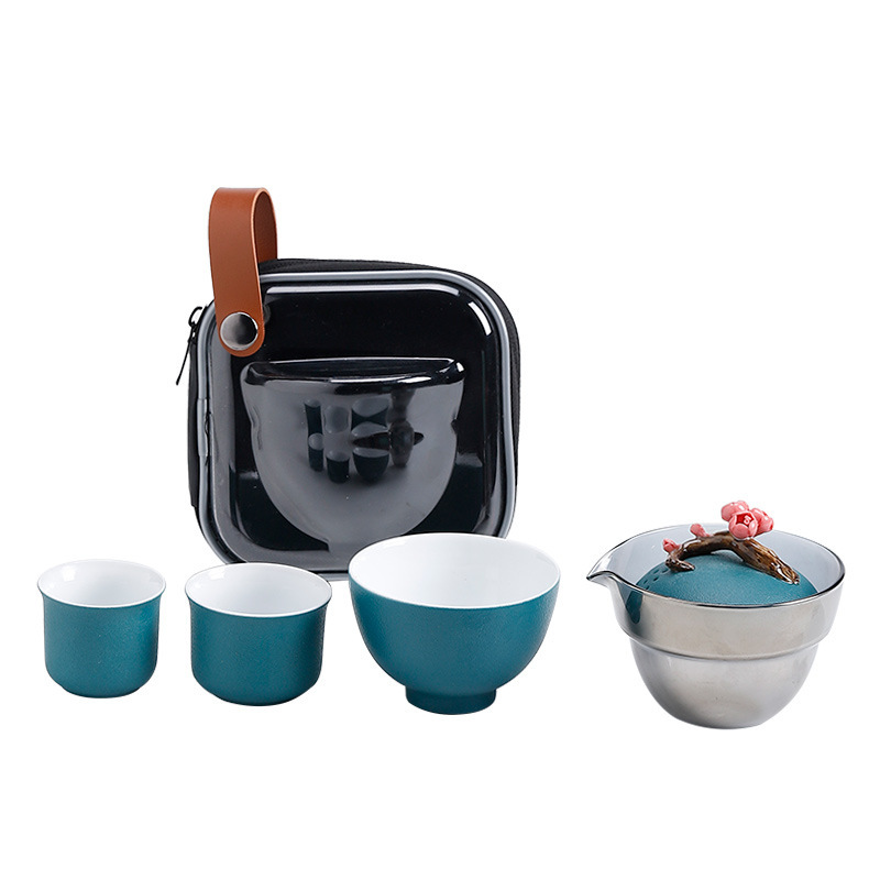 Glass ceramic tea set for traveling