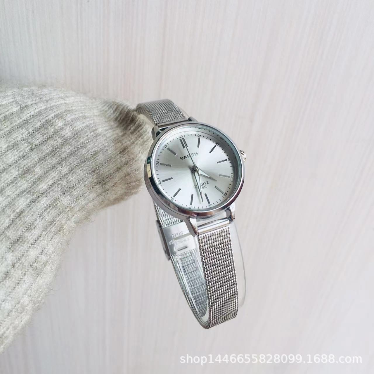 New Minimalist Mesh Strap Women's Watch, Unisex Style, Popular among Male Students, Niche High-End Aesthetic, Cross-Border Hot-Selling Wristwatch