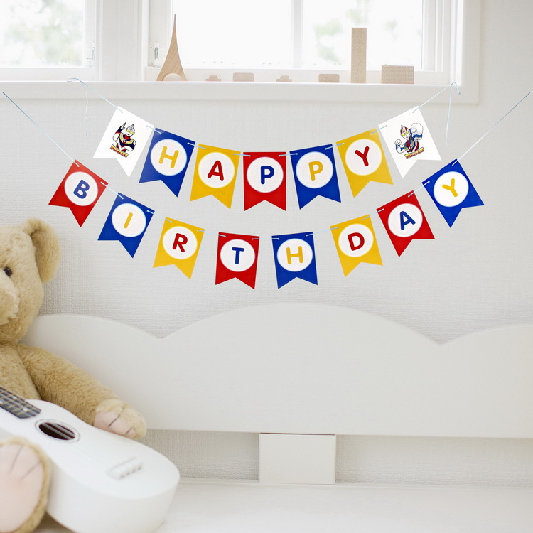 Banners de fiesta de cumpleaños con tema infantil, artículos de decoración, banderas, decoración de fiesta de cumpleaños personalizada, cola de pez, flores