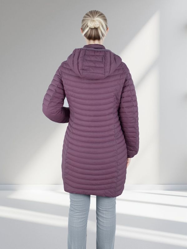 欧美女式长款棉服带可拆卸风帽轻盈保暖宽松纯色外衣|undefined