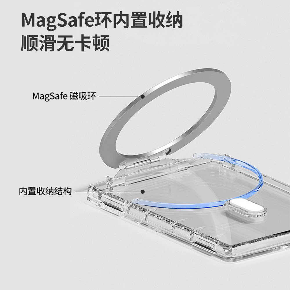 Magsafe磁吸卡包支点卡包折叠苹果三星手机卡套PC透明卡包