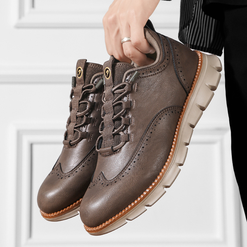 Large Size Spring and Autumn Men's Leather Shoes Cross-Border Men's Shoes Men's Casual Leather Shoes Amazon Independent Station Foreign Trade Large Size Men's Shoes