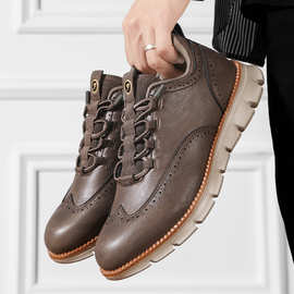 大码春秋男士皮鞋跨境男鞋男士休闲皮鞋亚马逊独立站外贸大码男鞋