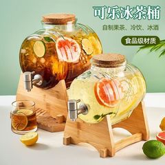 卸売ジュース缶 透明ガラス 厚手 コーラ樽 家庭用 大容量 フルーツ樽 ドリンク樽 蛇口付き 密閉