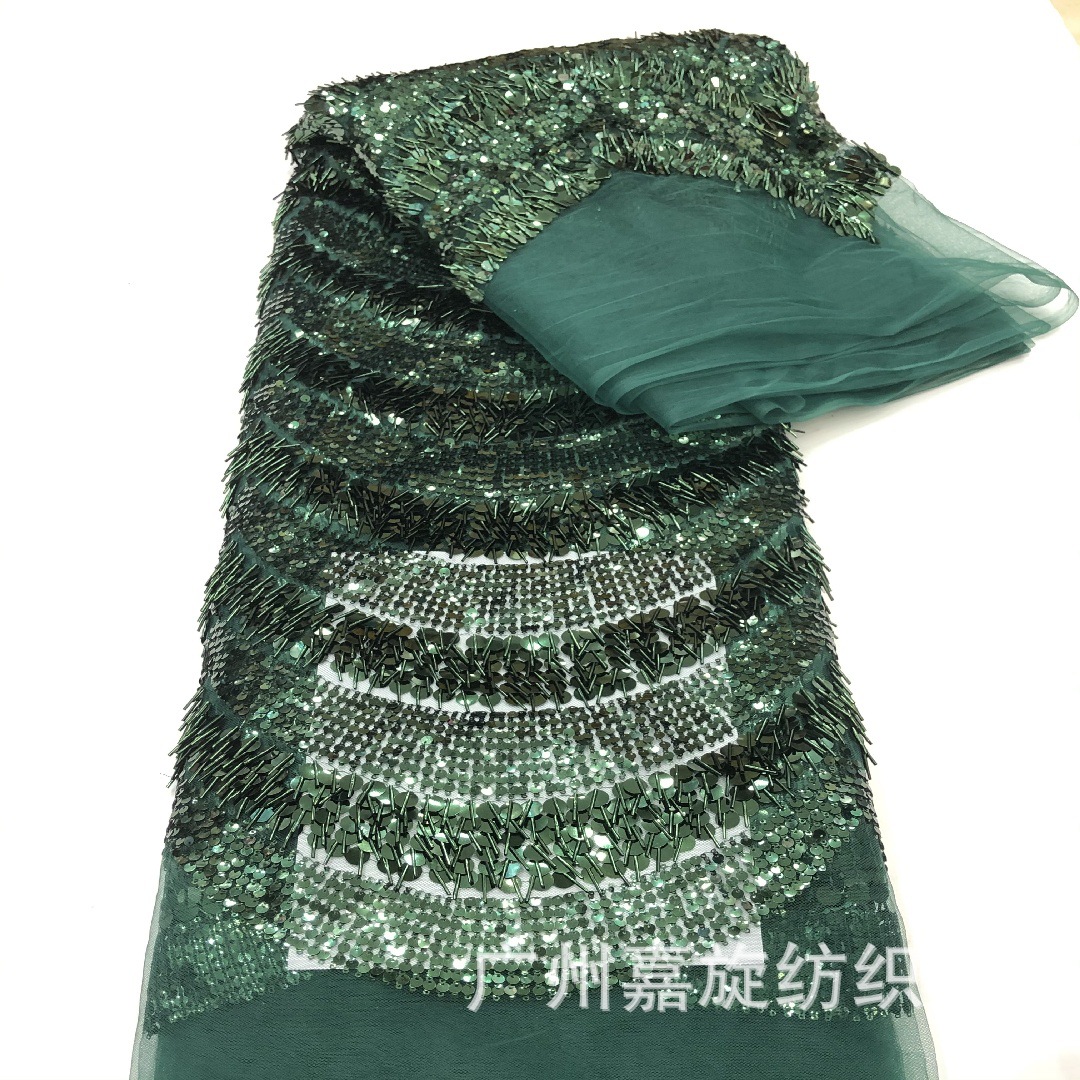 3 + 7 + 9 cm ondas de arco tela de malla de rollo largo moda sequinilla ropa de rendimiento vestido vestido de niños tela bordada