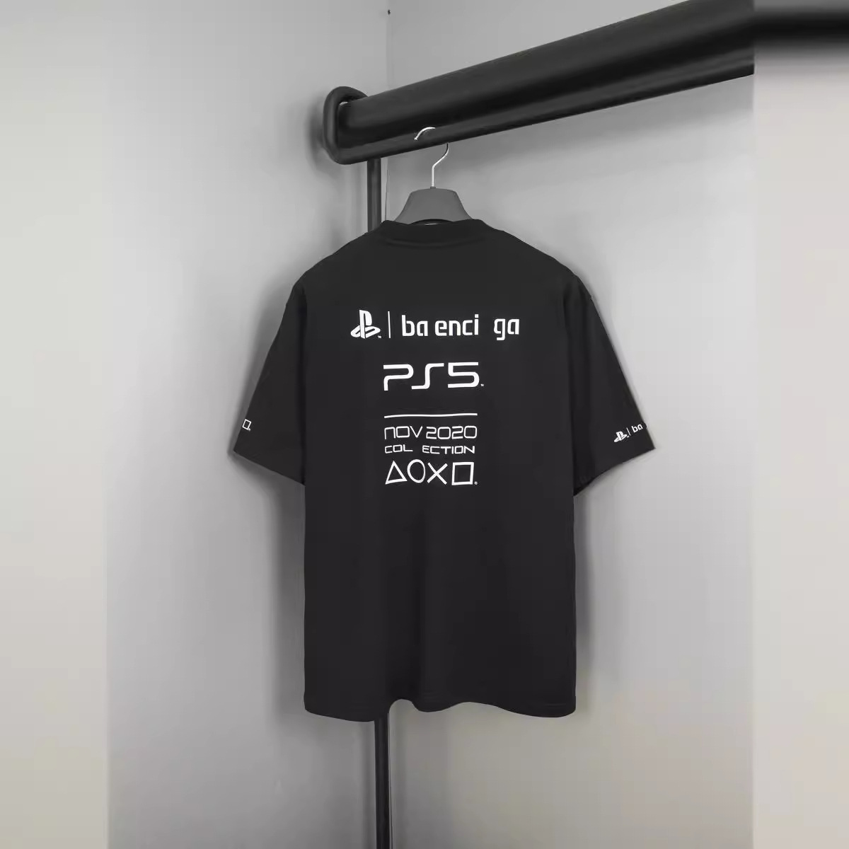 高バージョンパリ2024新型連名ps 5文字幾何学模様プリント男女半袖tシャツメーカー直出