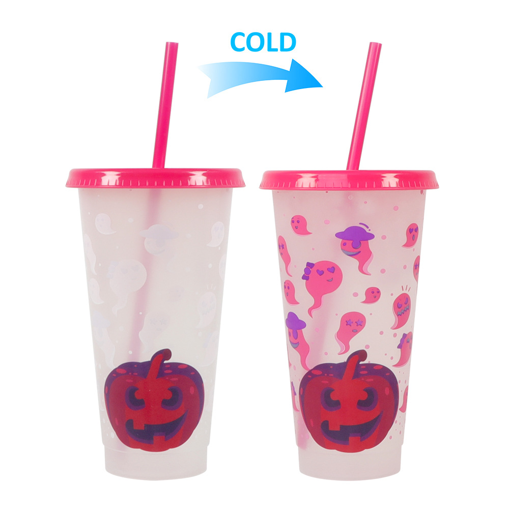 Spot transfronterizo de 710ml taza de plástico de color frío de gran capacidad PP taza de té con leche bebida fría con taza de paja con fábrica de inspección NBCU