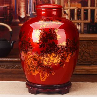 Jingdezhen Ceramic Wine Jar Household with Lid 10kg 20kg 30kg 25kg Crystal Glazed Air Bubble Dreamland