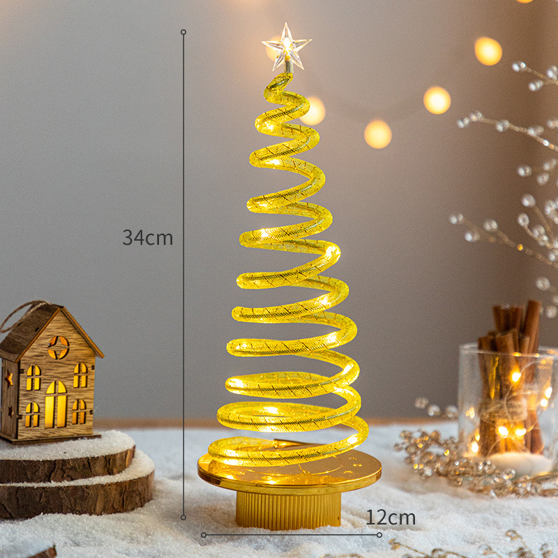 Large golden LED Christmas tree (spin -rotating)