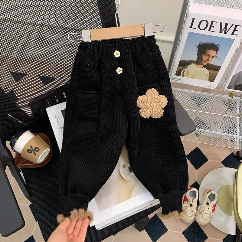 검은 꽃/벨벳/레이스가 없는 바지 다리