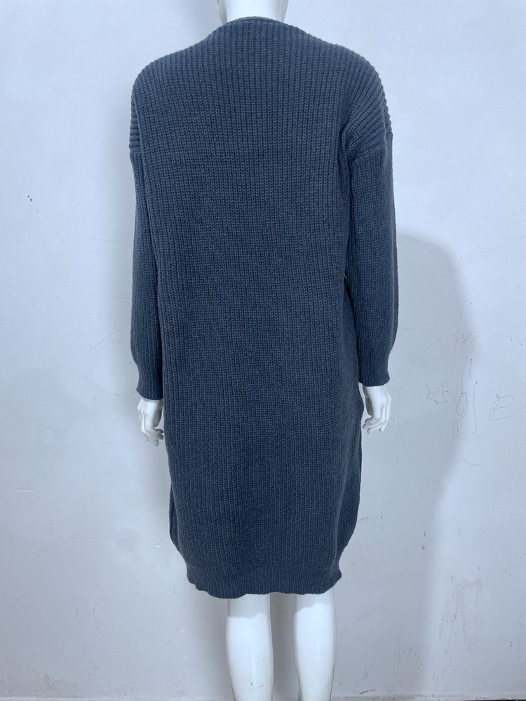 Damen Strickcardigan Mit Taschen Langarm Strickjacke Für Damen_voghion.com