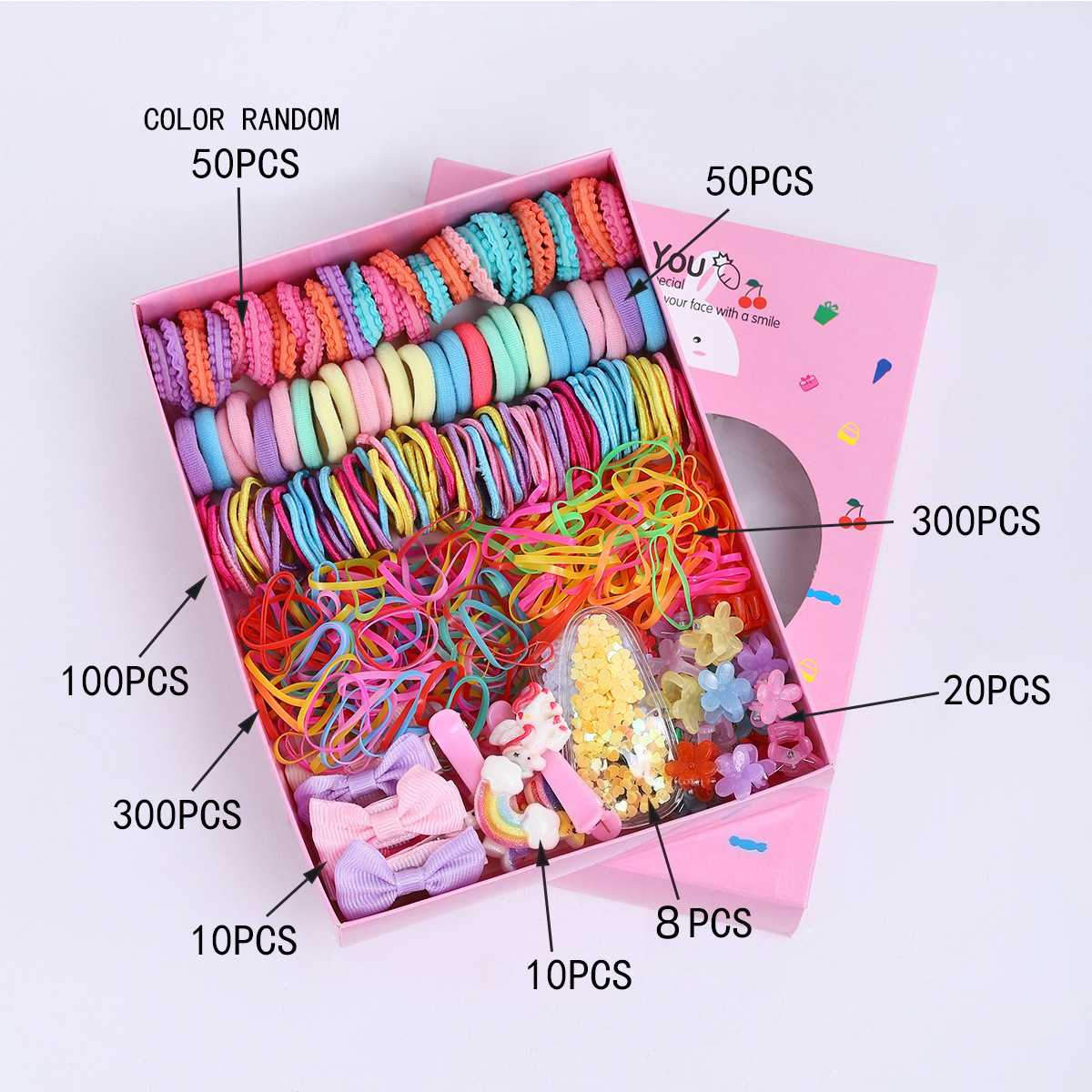 Joyas infantiles nuevas tarjetas de cabello princesa cabello cuerda de cabello bebé caja de regalo para niñas clip de borde coreano conjunto de joyería para el cabello