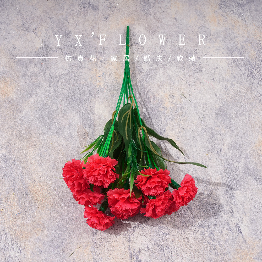 Ramo Artificial de Claveles de 12 Tallos, para Bodas y Decoración, Flores de Seda