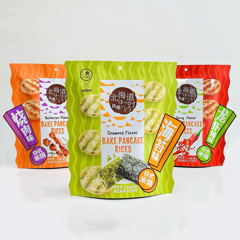 Starlight Hokkaido-Style Grilled Meat Flavored Nori Flavored Lobster Flavored Japanese Rice Crisp Independent Small Packaging Puffed Snack