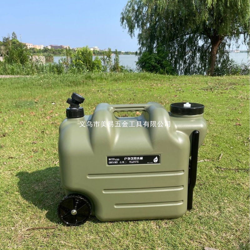 工場直接供給キャンプ屋外 PE バケツポータブルトロリー車輪付き蛇口大型ケトル車の水貯蔵タンク|undefined