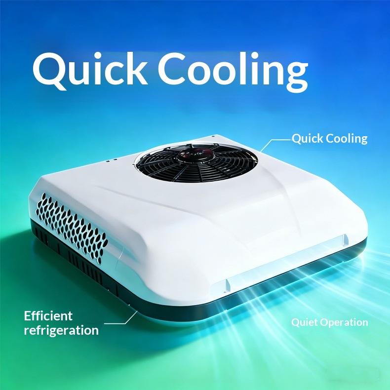 Cross-Border Supply of Integrated Parking Air Conditioners 12V24V Top-Mounted Inverter with High Cooling Capacity for Cooling and Heating in Light Trucks and Rvs