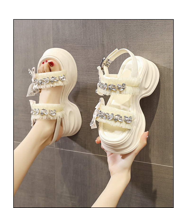 Sandal đế bệt xỏ ngón phong cách La Mã mùa hè 2024 — Màu be, Màu đen, Màu xám bạc chi tiết 14