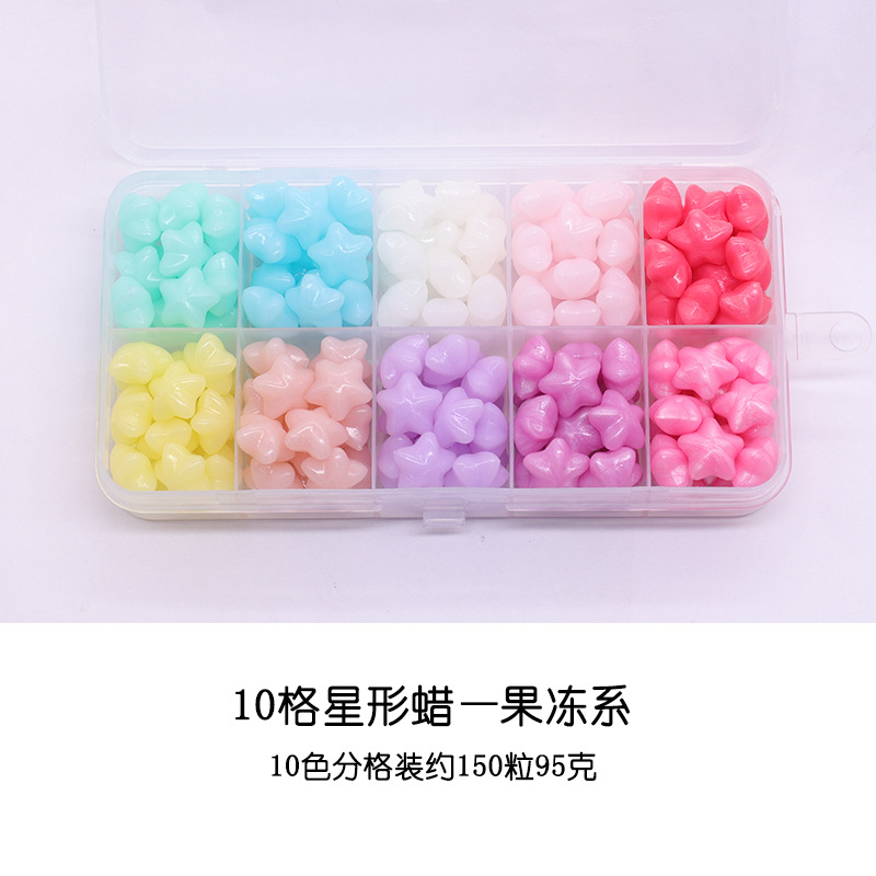 Juego de Perlas de Cera para Sellos de Estrella, 24 Rejillas, Serie de Colores Macaron, Perlas de Cera para Sellos de Pentagrama Baratas, Colores Mezclados
