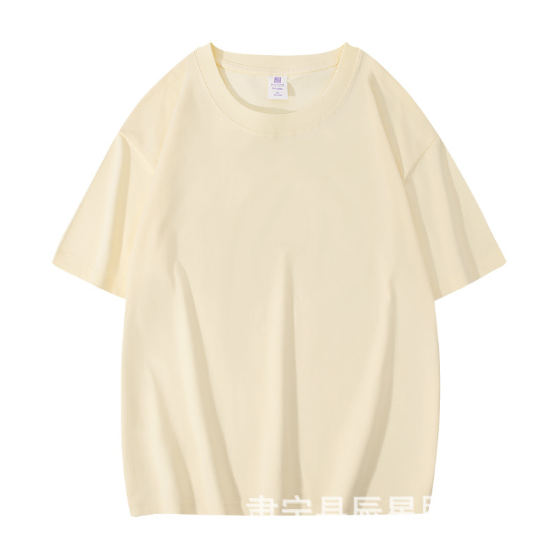 Camiseta de manga corta con hombros caídos de alta calidad de algodón pesado americano de 260g Camiseta de color sólido con hombros caídos de verano para hombre