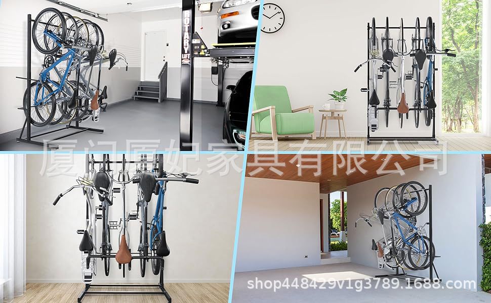 Bicycle Parking Rack for Multiple Road Bikes and Mountain Bikes, Sturdy and Adjustable Metal Display Stand for Cross-Border Use