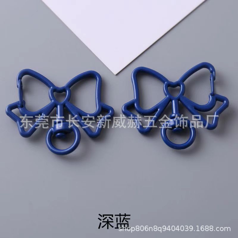 烤漆彩色蝴蝶结钥匙扣龙虾扣狗扣喷漆diy手工挂件饰品扣饰品配件|undefined