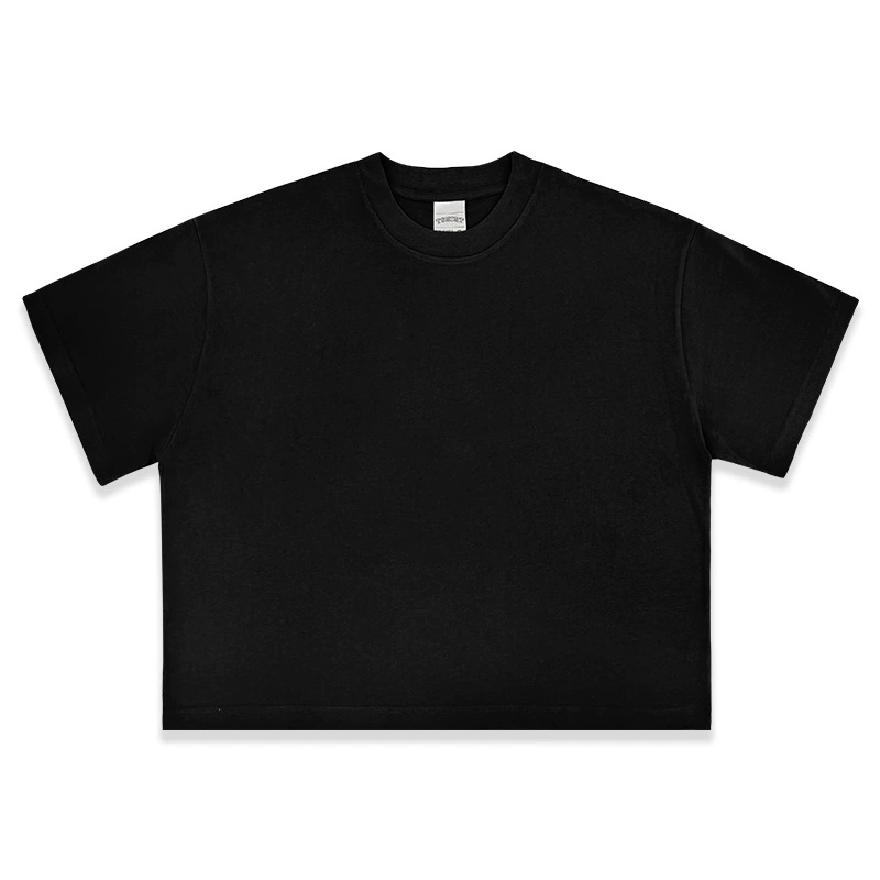 Футболка boxy cropped мужская, свободный clean-fit 260 GSM, короткий рукав, потертости