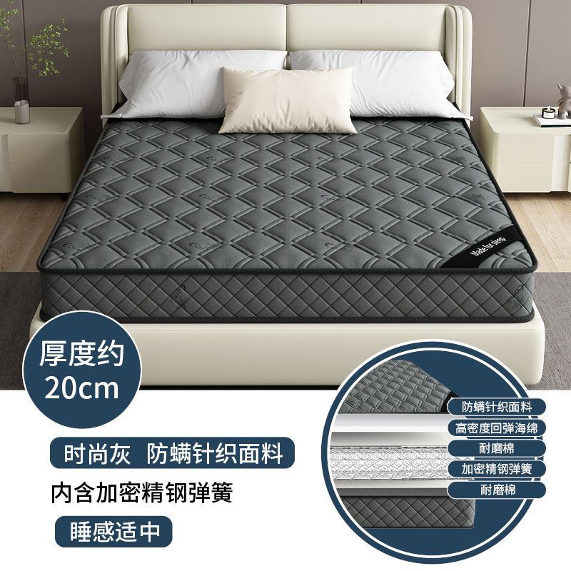 席梦思床垫家用卧室独立软垫弹簧床垫20cm厚1.5米租房专用硬椰棕|undefined