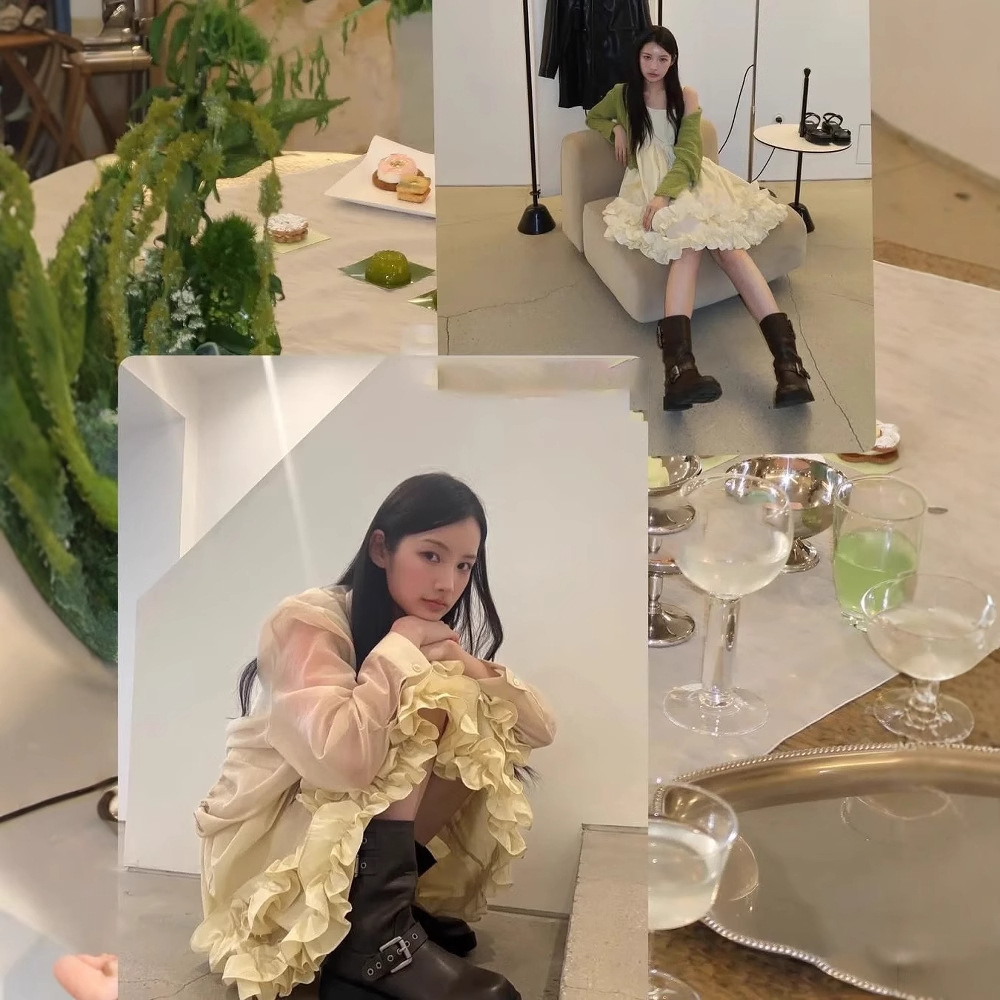 【现货】2025年春季新品韩国东大门荷叶边下摆背心连衣裙OP14986