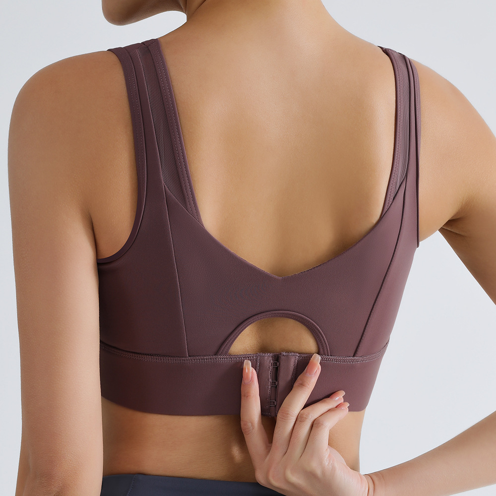[Strict selection] sports underwear women's high strength plus size professional beauty back shockproof push up running yoga fitness bra