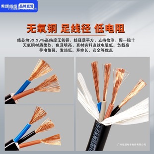 National Standard Pure Copper Core 2 3 4 Core Wire Soft Wire 0.5 0.75 1 Square Cable Rvv Monitoring Sheathed Power Cord