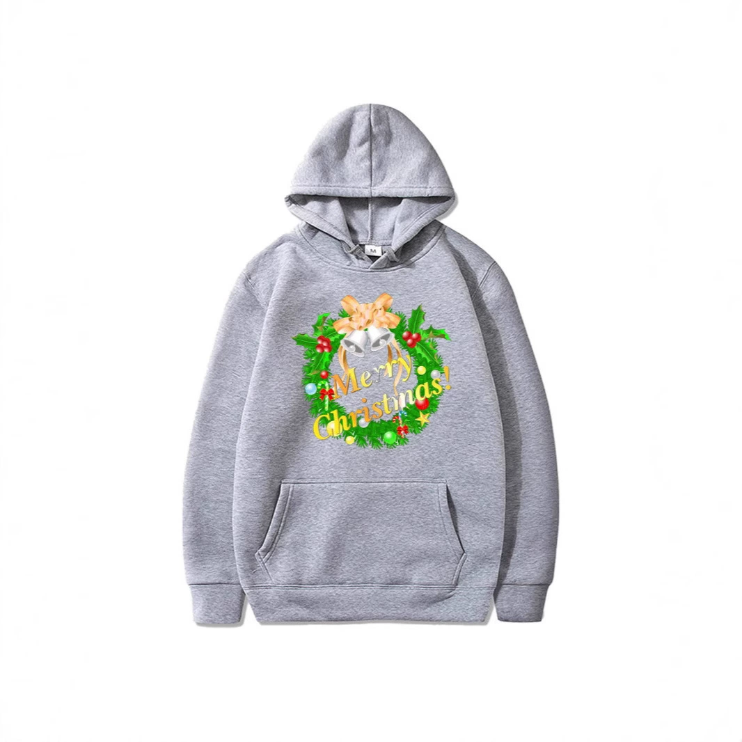 2024 AliExpress WISH Рождественский новый плюшевый повседневный толстовка 2D горячего тиснения для мужчин и женщин