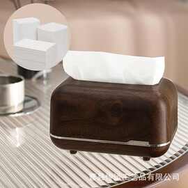 木制桌面客厅纸巾盒中古风茶几卧室轻奢家用收纳抽纸盒
