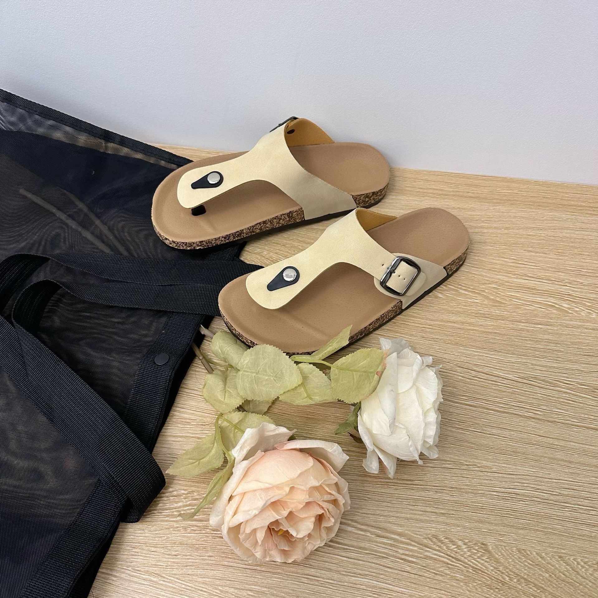 Plus Size Women's Cork Slippers European And American Style Lady Slippers_vogvips.com