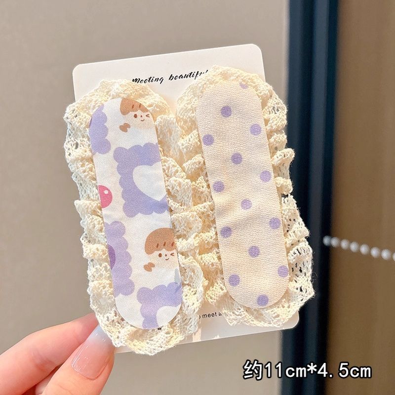 5#Set polkadot ungu (sepotong panjangnya sekitar 11cm dan lebar 4,5cm)