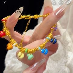 金店同款沙金珐琅七宝葫芦麻花盘缠蹦迪珠手链女新中式七子葫芦