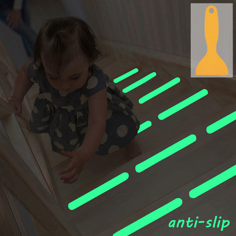 跨境现货 夜光地面楼梯安全警示反光浴室防滑条 荧绿夜光防滑条
