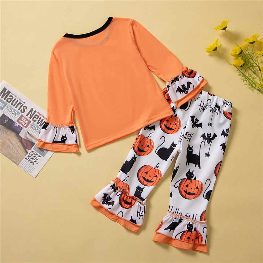 Halloween Fashion Ghost Polyester Girls Clothing Sets display picture 2