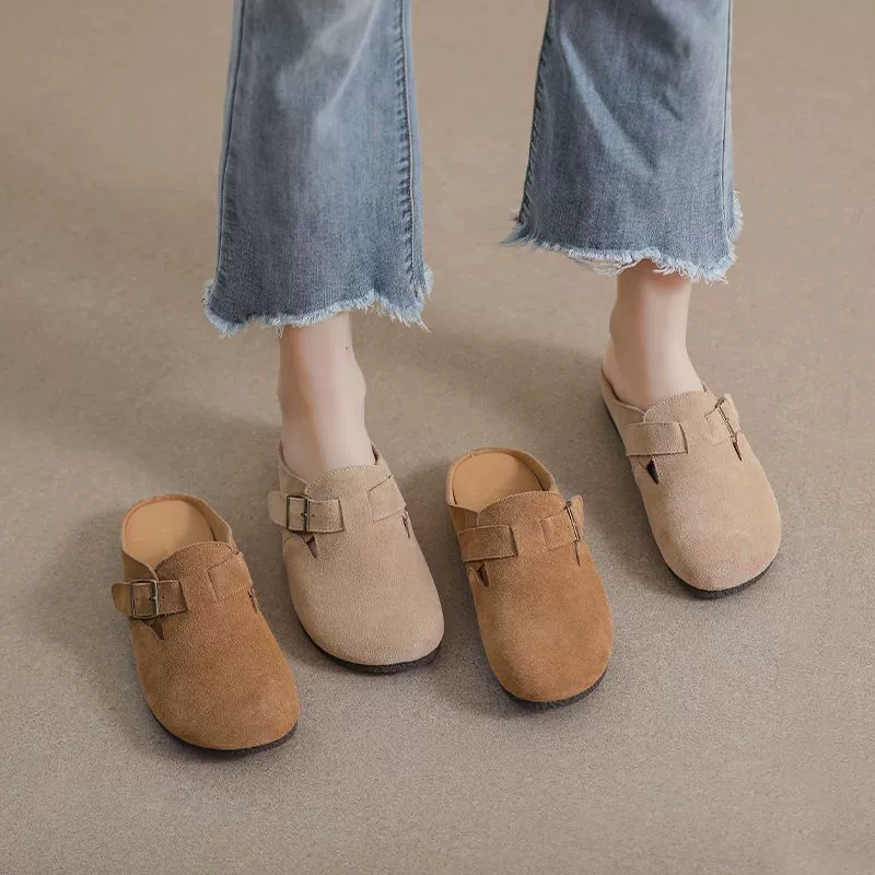 Мюли (Birken) женские беззадние с пряжкой, летний уличный ретро стиль