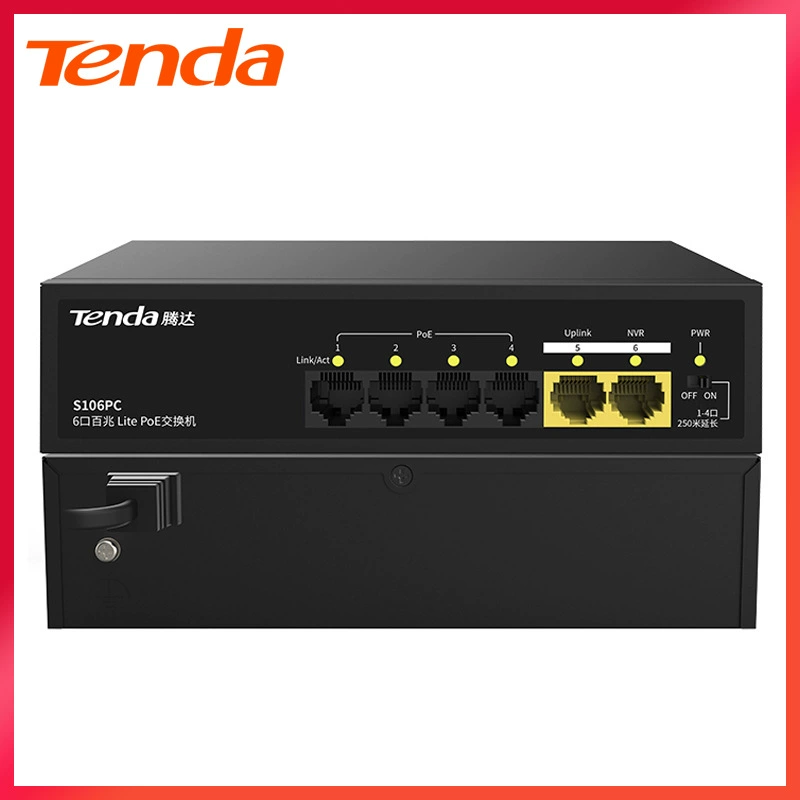 Источник питания PoE S106PC Tenda Tengda стандартный 48V 5 Might 5 выход 6 мониторинг специальный переключатель