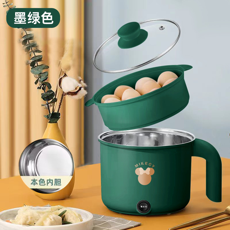 에메랄드 그린 1.8L 특대형 단일 냄비(찜통 포함) [스테인리스 라이너] 튀김 및 조림에 적합 - 누수 방지 기능 업그레이드
