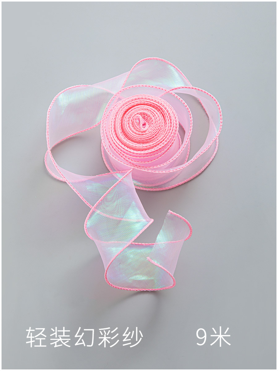 Cinta de embalaje de flores ramo de hilo mágico embalaje cinta de copia material de tienda de flores cinta al por mayor hilo de cola de pescado de color sólido