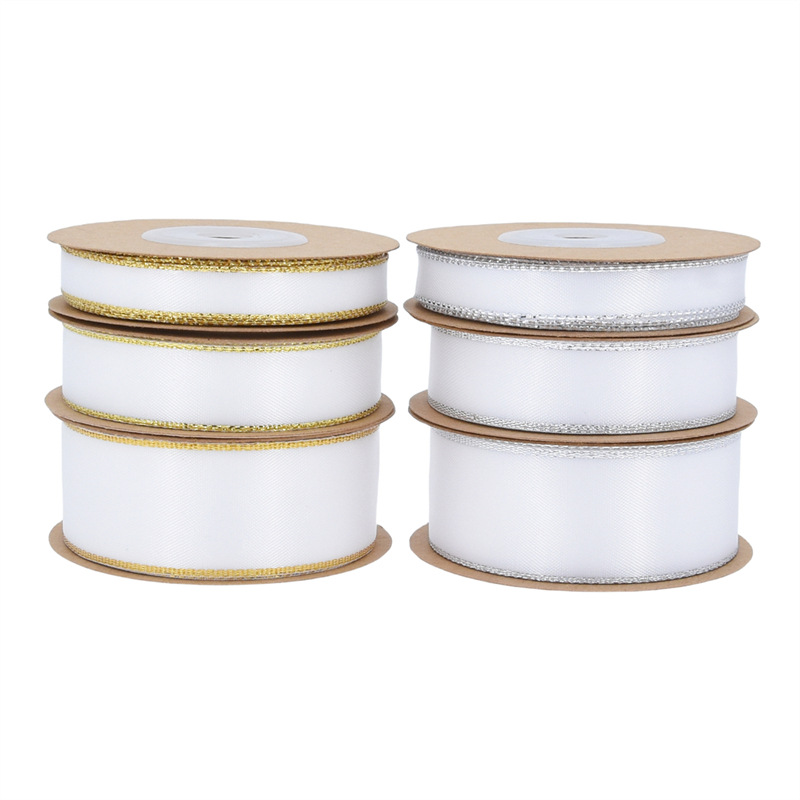 Amazon cinta de borde de cebolla de oro y plata de doble cara engrosada cinta de poliéster arco accesorios para el cabello cinta vestido floral