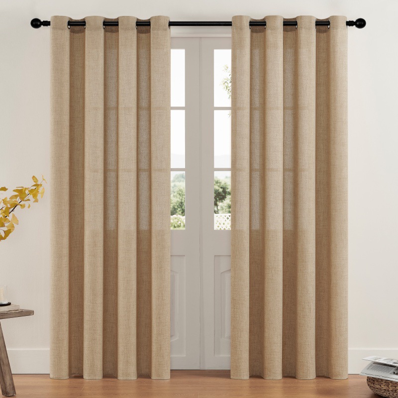 Comercio exterior arco iris lino sólido cortinas dormitorio sala de estar balcón Amazon cortinas fabricantes al por mayor