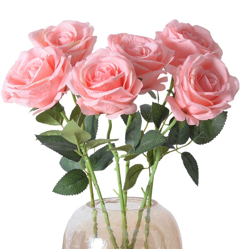 Flor de rosa simulada, tela de seda única, boda en el hogar, decoración del día de San Valentín, flor falsa, hielo roto artificial, azul, freud