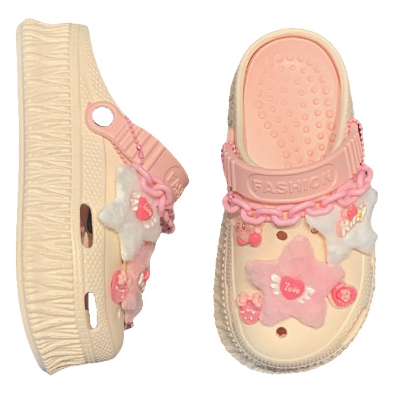 Spot super hot 2024 primavera y verano zapatos de suela gruesa EVA para adultos para mujeres zuecos transpirables aumentados para playa junto al mar