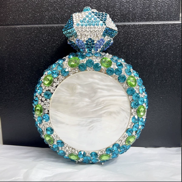 Silver base/blue-green color