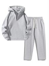 P 79662 Casual Half Zip Sweatshirt Wide Leg Pants Set ������