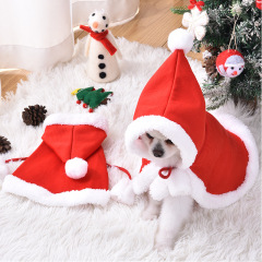 犬の秋冬服の保温服の赤い帽子のマントのクリスマスのペットの猫の帽子のマントのペットの服